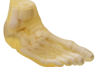 RadioMatrix is a radiopaque 3D-printing material that mimics human anatomy on CT or x-ray images. Image courtesy of Stratasys.