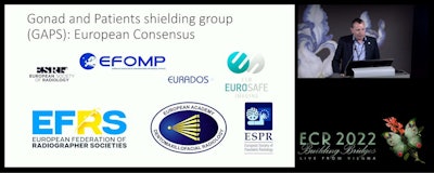 Dr. Paddy Gilligan during a presentation at ECR 2022.