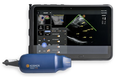 The EchoNous Kosmos ultrasound probe can now run on Samsung tablet devices. Image courtesy of EchoNous.