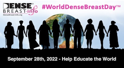 DenseBreast-info.org is hosting and celebrating the inaugural #WorldDenseBreastDay, which aims to increase awareness about the need for women to be better informed and educated about breast density as a risk factor in developing breast cancer. Image courtesy of DenseBreast-info.org.
