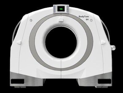 The NeuroLogica BodyTom 64 Point-of-Care Mobile CT scanner.