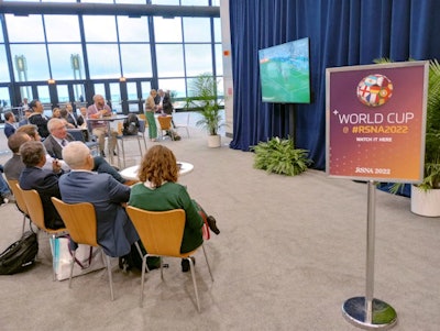 RSNA delegates take a break between sessions to enjoy some action from the World Cup in Qatar, UAE.