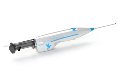 Concorde US ultrasound-guided soft-tissue biopsy device equipped with the company's detachable VacuPac device for tetherless operation. Image courtesy of TransMed7.