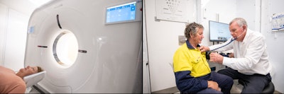 On the HoA truck, radiographers scan patients on the Philips Incisive CT Pro, then a clinician provides a physical examination.