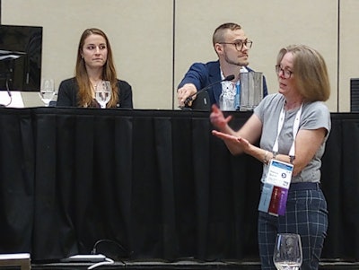 From left to right: Joanna Shectel, MD; Anton Glans; and Nancy Beluk respond to audience questions on pediatric MRI safety at the ISMRM annual meeting in Toronto.