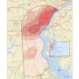 Delaware leads the U.S. in the incidence of triple-negative breast cancer and advanced breast cancer diagnosed at a younger age, ChristianaCare researchers highlighted. Areas of higher intensity, which are visualized in this map with brighter shades of red, have higher historical rates of triple-negative breast cancer diagnosed at an advanced stage among women younger than 50 years relative to other areas within New Castle County, Delaware.