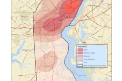 Delaware leads the U.S. in the incidence of triple-negative breast cancer and advanced breast cancer diagnosed at a younger age, ChristianaCare researchers highlighted. Areas of higher intensity, which are visualized in this map with brighter shades of red, have higher historical rates of triple-negative breast cancer diagnosed at an advanced stage among women younger than 50 years relative to other areas within New Castle County, Delaware.