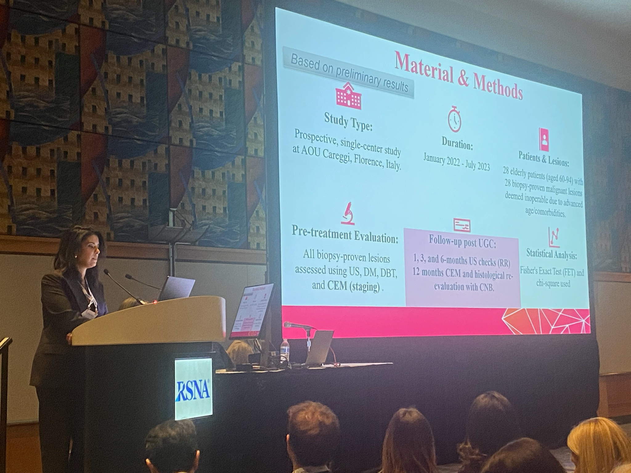 Federica di Naro, MD, from Azienda Ospedaliero-Universitaria Careggi in Italy discusses her team's results at RSNA, showing that contrast-enhanced mammography (CEM) confirms the effectiveness of cryoablation and can serve as a valuable follow-up exam tool.