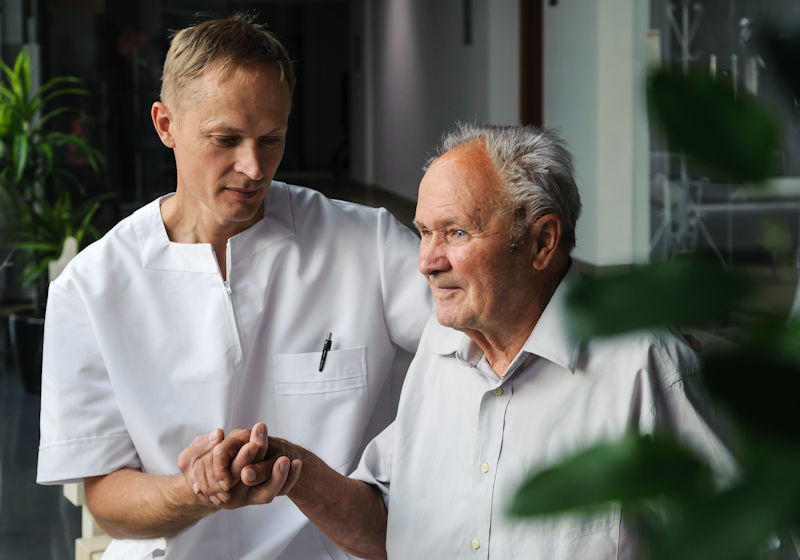 Patient Elderly Holding Hand Social