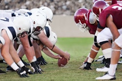 Football Players Scrimmage
