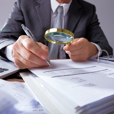 Business Magnifying Glass Documents 400