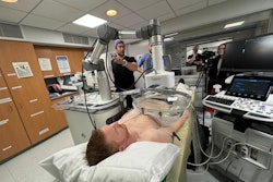 Mikhail Silk, MD, an interventional radiologist at NYU Langone Health, leads a mock session in the setup of focused ultrasound histotripsy procedures now available through Perlmutter Cancer Center in New York City. Photo courtesy of NYU Langone Health.