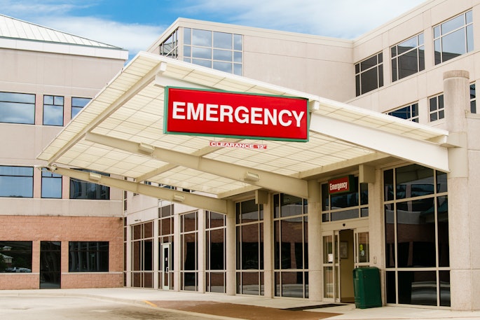 Entrance To Emergency Room At Hospital