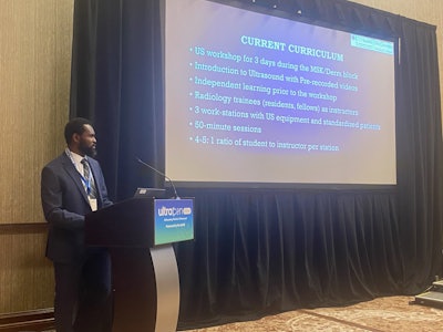 Ernest Fonocho, MD, from the University of Texas Health McGovern Medical School in Houston presents his institute's ultrasound training curriculum at UltraCon.