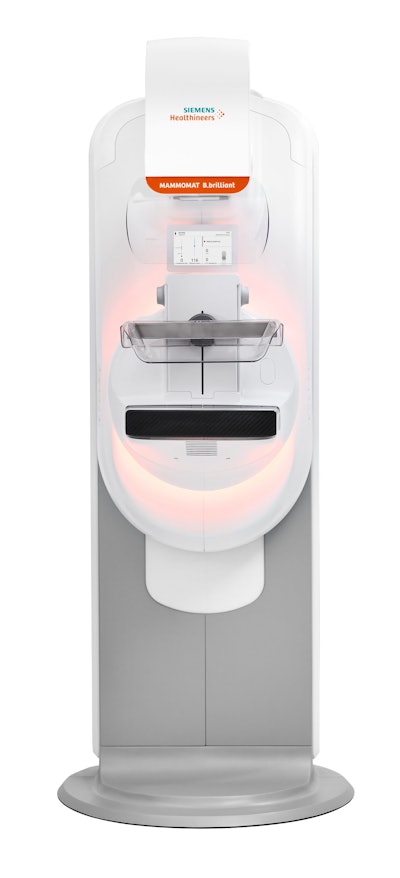 The Mammomat B.brilliant mammography platform by Siemens Healthineers has received 510(k) clearance by the U.S. Food and Drug Administration (FDA). Image courtesy of Siemens Healthineers,
