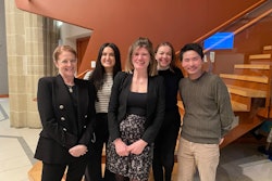 Recipients of a $50,000 grant from the ASRT Foundation include, from left, Nicole Harnett; Maria Dimopoulos, PhD; Caitlin Gillan, PhD; Samantha Skubish; and Yat Tsang, PhD. Photo courtesy of ASRT Foundation.