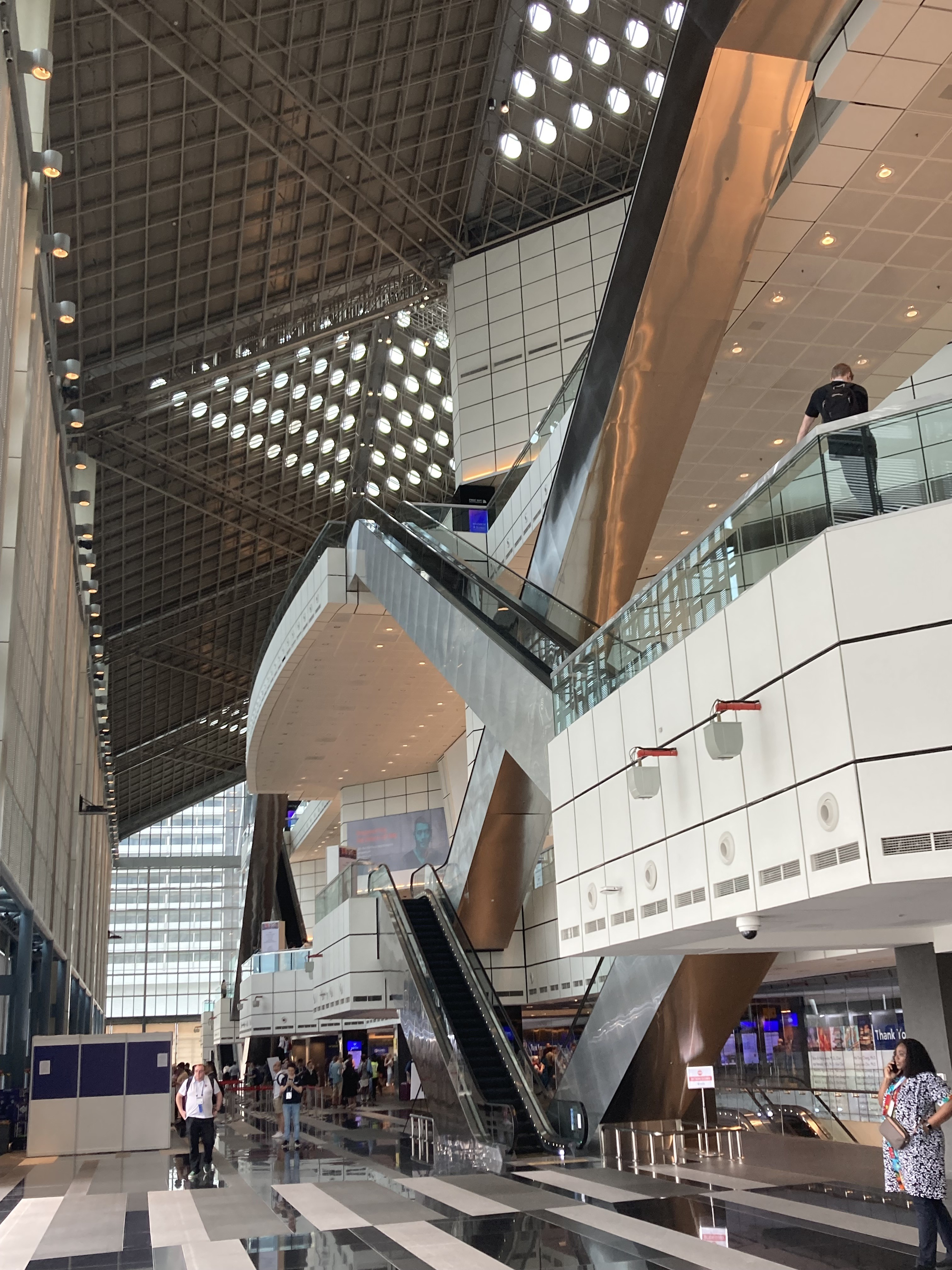 The view from the third floor to the sixth in the Suntec convention center features an array of angles.