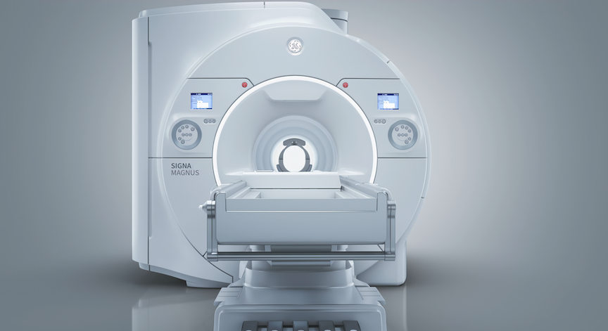 GE HealthCare&rsquo;s Signa Magnus head-only MR scanner. Photo courtesy of GE HealthCare.