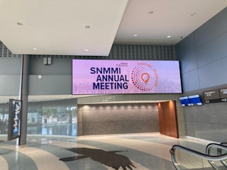 SNMMI's welcome sign as visitors entered the Metro Toronto Convention Center downtown.