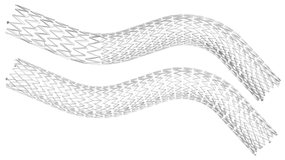 One of two types of stents in the Duo Venous Stent System from Vesper Medical and Philips.