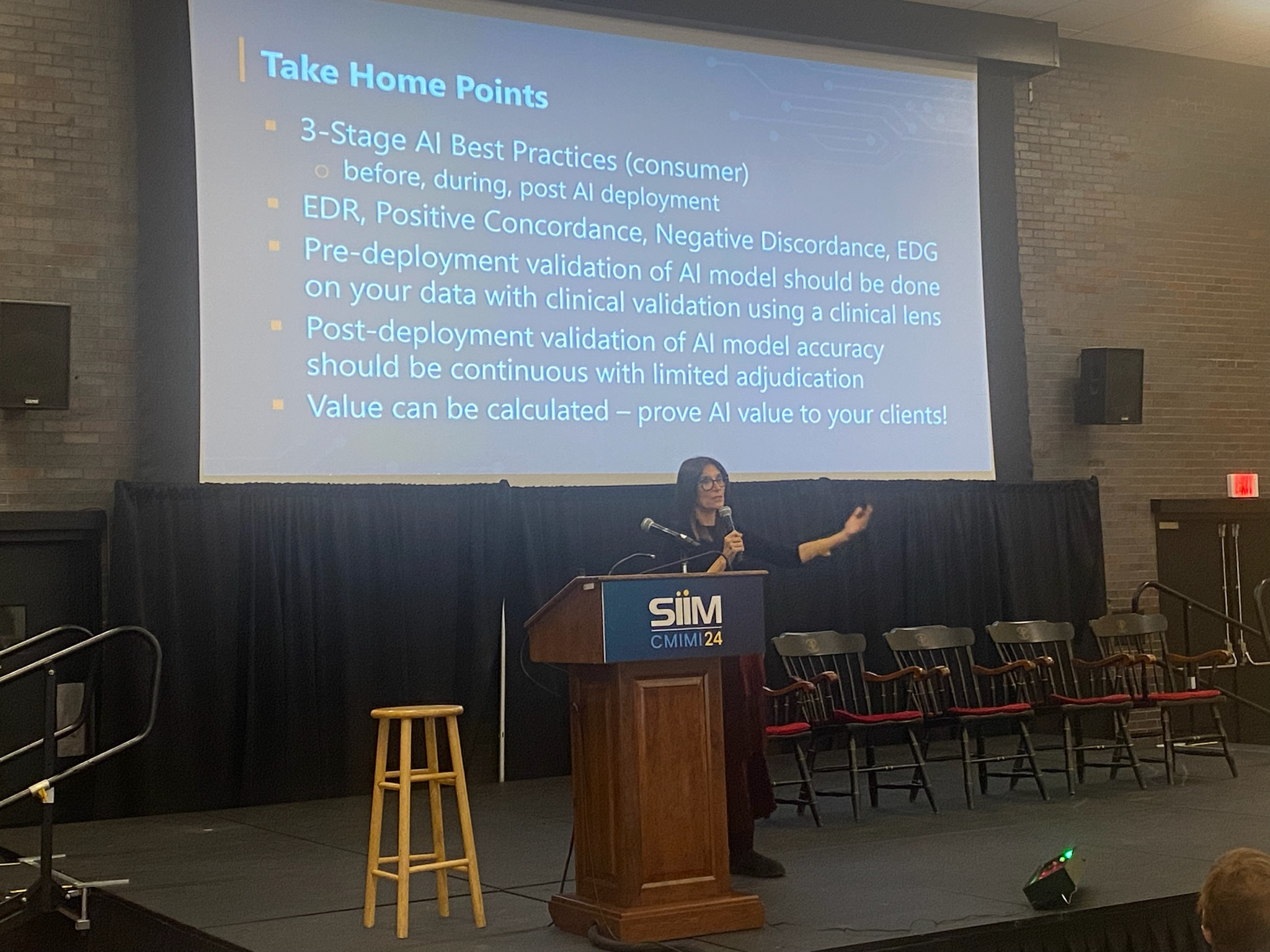 Nina Kottler, MD, from Radiology Partners talks about best practices radiology departments can implement when measuring whether an AI model can add value and improve imaging interpretation in clinical practice at CMIMI 2024.