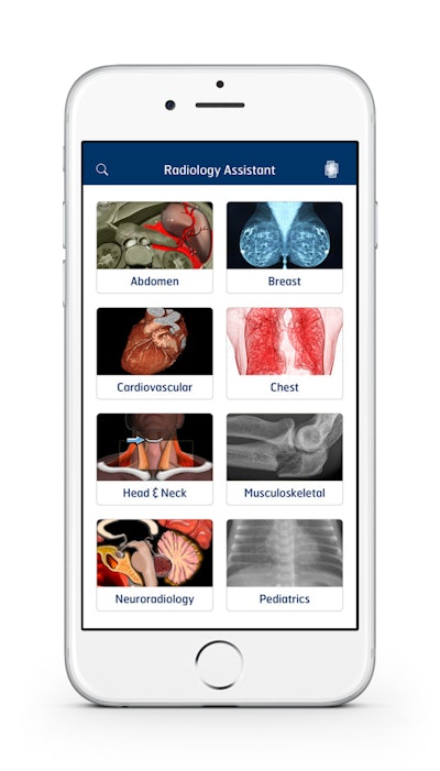 Radiology Assistant 2.0 features articles written by expert radiologists on a variety of categories. Image courtesy of BestApps.