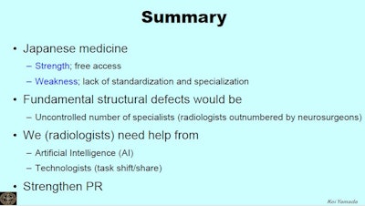 A slide that summarizes the RSNA 2024 presentation of Kei Yamada, MD.