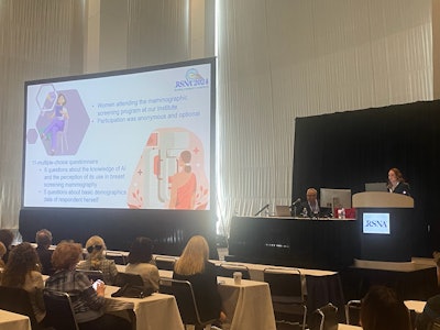 Ottavia Battaglia, MD, from the University of Milan in Italy discussed her team's findings at RSNA 2024, showing that the majority of women are optimisitic about AI's use in breast cancer screening.
