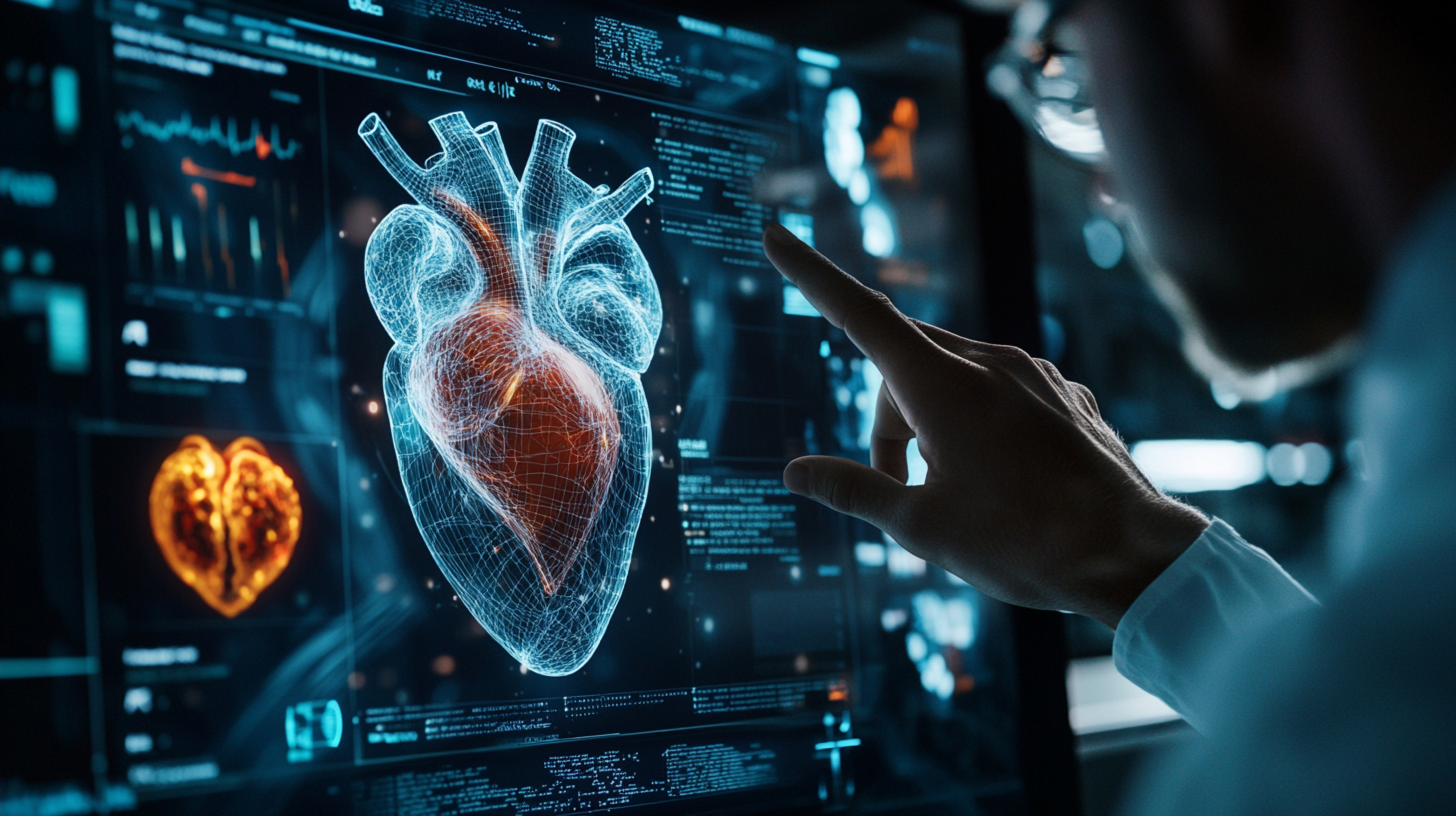 Futuristic 3 D Heart Screen
