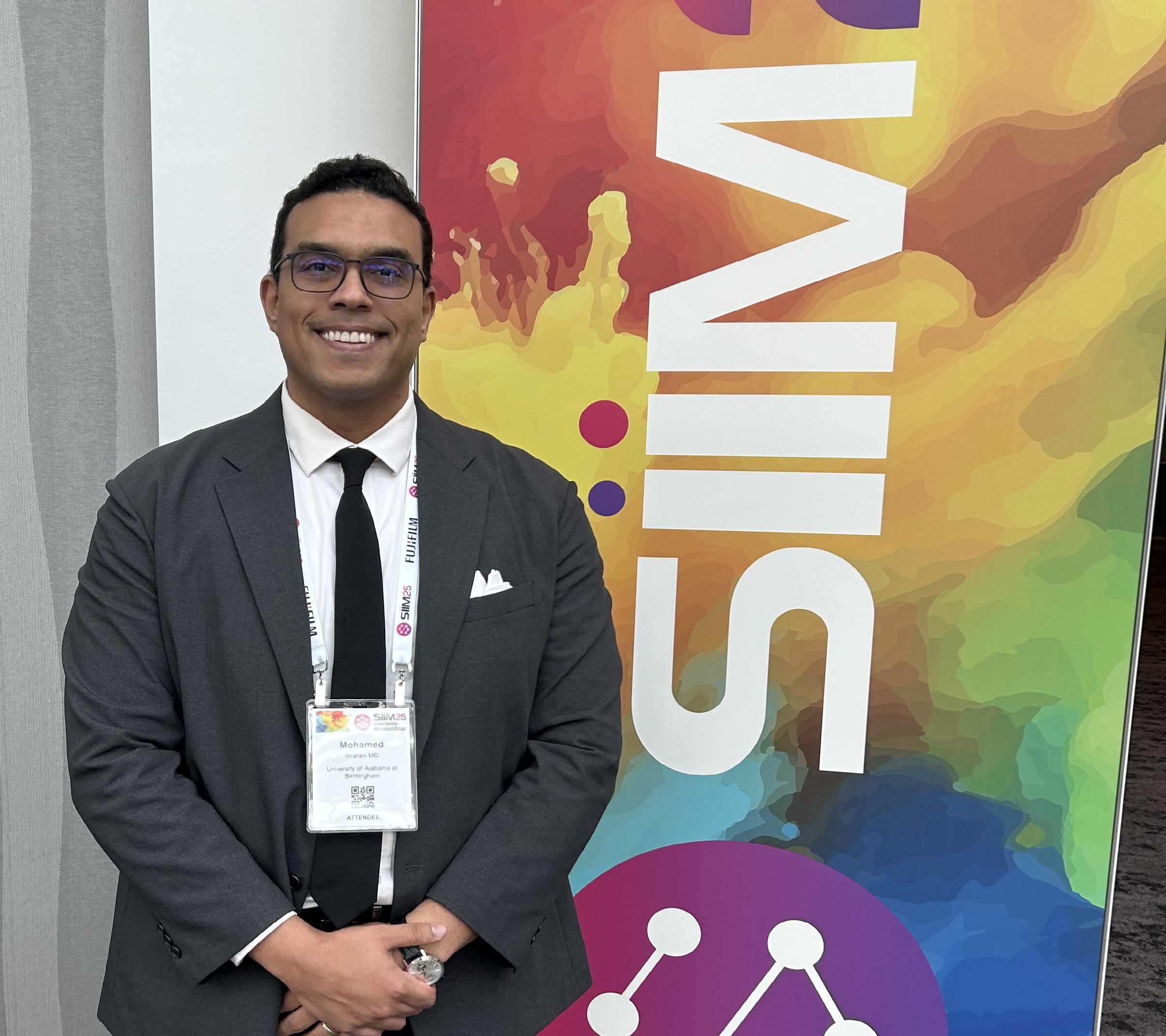 Mohamed Ibrahim, MD, presented a study May 21 on how AI can identify gaps in care for patients with vertebral compression fractures.