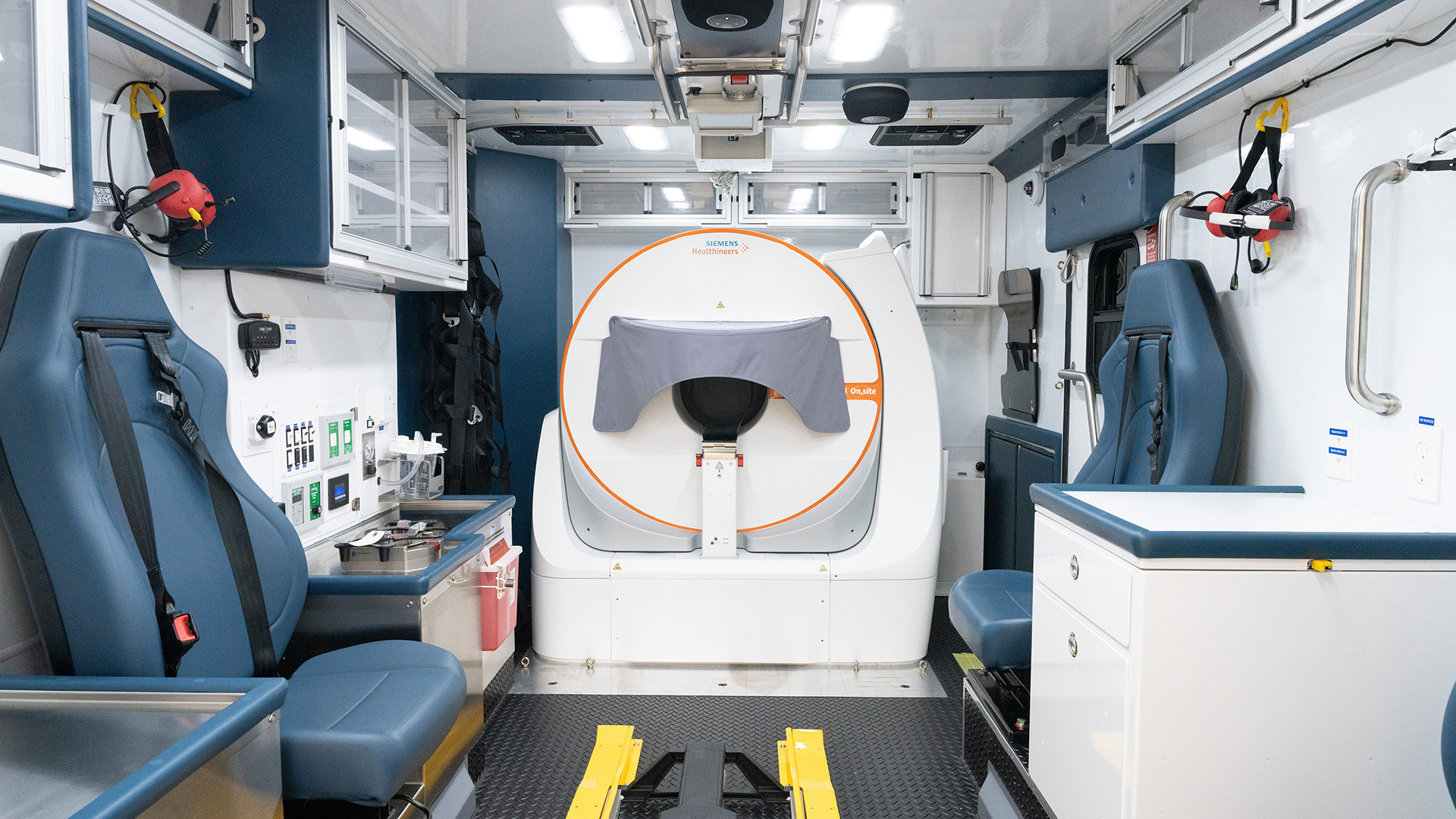 The mobile stroke Unit features the Somatom On.site head CT scanner.