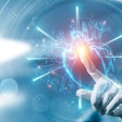 Hand Touching Heart Hologram Stock Have A Nice Day Thumbnail