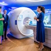 Queen Máxima and Philips CEO Roy Jakobs are shown the BlueSeal MRI system.