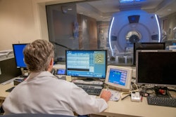 Graeme Woodworth, MD, works at his station. Woodworth led the study on MRgFUS for opening the blood-brain barrier to deliver chemotherapy for glioblastoma patients.