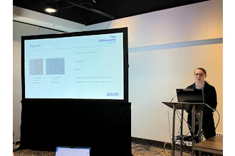 Nicole Adelson from Hofstra University presents findings at AIUM 2026 showing how an ultrasound-based AI model could help measure lung maturity in developing fetuses.