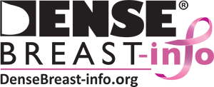 Dense Breast Info logo with pink ribbon symbol and website DenseBreast-info.org