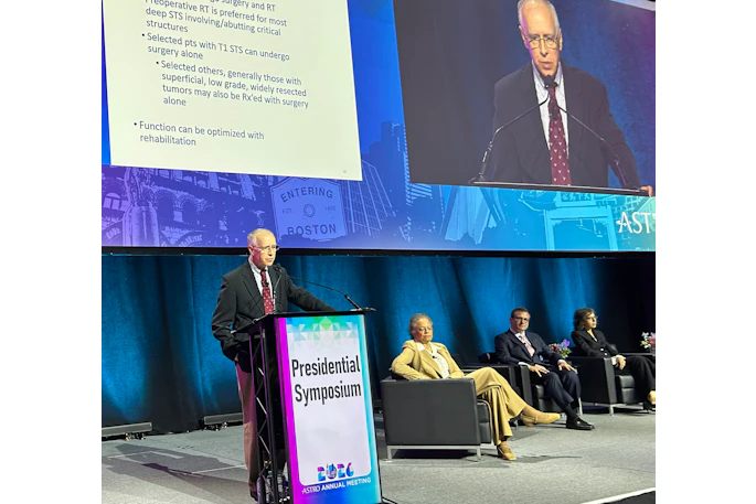 Thomas DeLaney, MD, delivered a talk at ASTRO September 27 on preserving limbs in patients with extremity sarcoma.