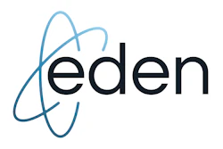 Eden logo with blue orbital symbol and dark text wordmark