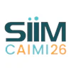 SIIM CAIMI 26 logo featuring teal text with turquoise and orange accents