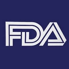 FDA logo - white letters on navy blue background