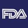 FDA logo - white letters on navy blue background