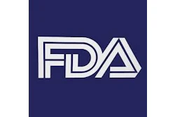 FDA logo - white letters on navy blue background