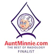 Aunt Minnie.com The Best of Radiology Finalist logo featuring cartoon woman in purple diamond frame