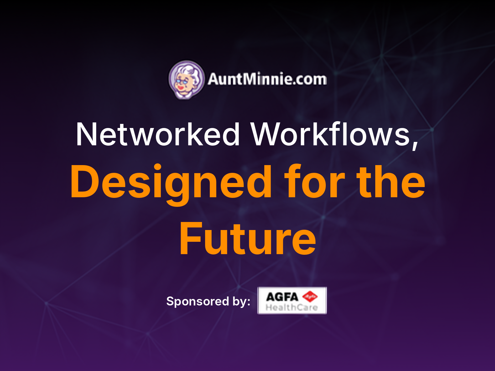 AuntMinnie.com promotional banner for networked workflows designed for the future, sponsored by AQFA Healthcare