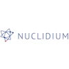 Nuclidium logo featuring blue atomic symbol with red accent and company name in sans-serif type