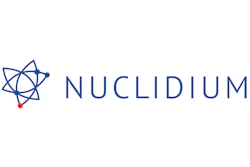 Nuclidium logo featuring blue atomic symbol with red accent and company name in sans-serif type