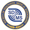 SDMS San Diego Diagnostic Medical Sonographers circular seal logo with navy blue and gold colors
